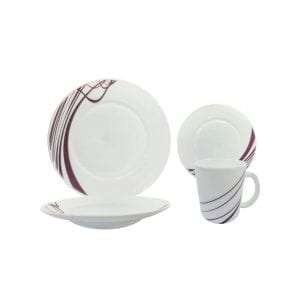 SET VAJILLA OPAL ESTAMPADA 16 PIEZAS